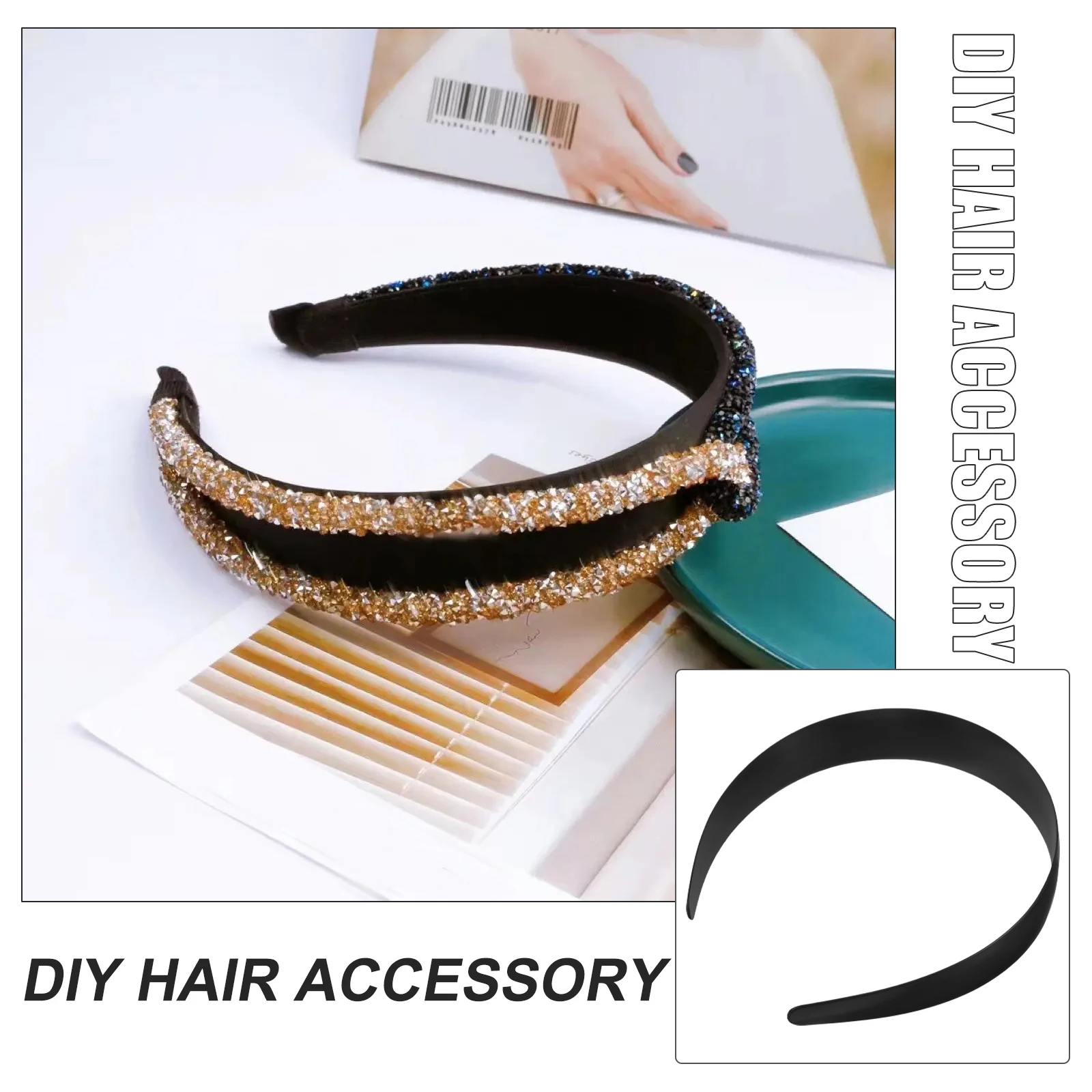 

12Pcs No Teeth Plain Headbands Blank Classic Color Lightweight DIY Hair Hoop Material Hair Accessories Blank Headband