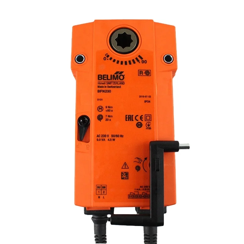 Belimo Original AC 230 V 9NM BFN230 BFN230-T محرك الربيع العودة أنظمة تكييف الهواء 60 s 2x SPDT IP54 مفتوح/مغلق