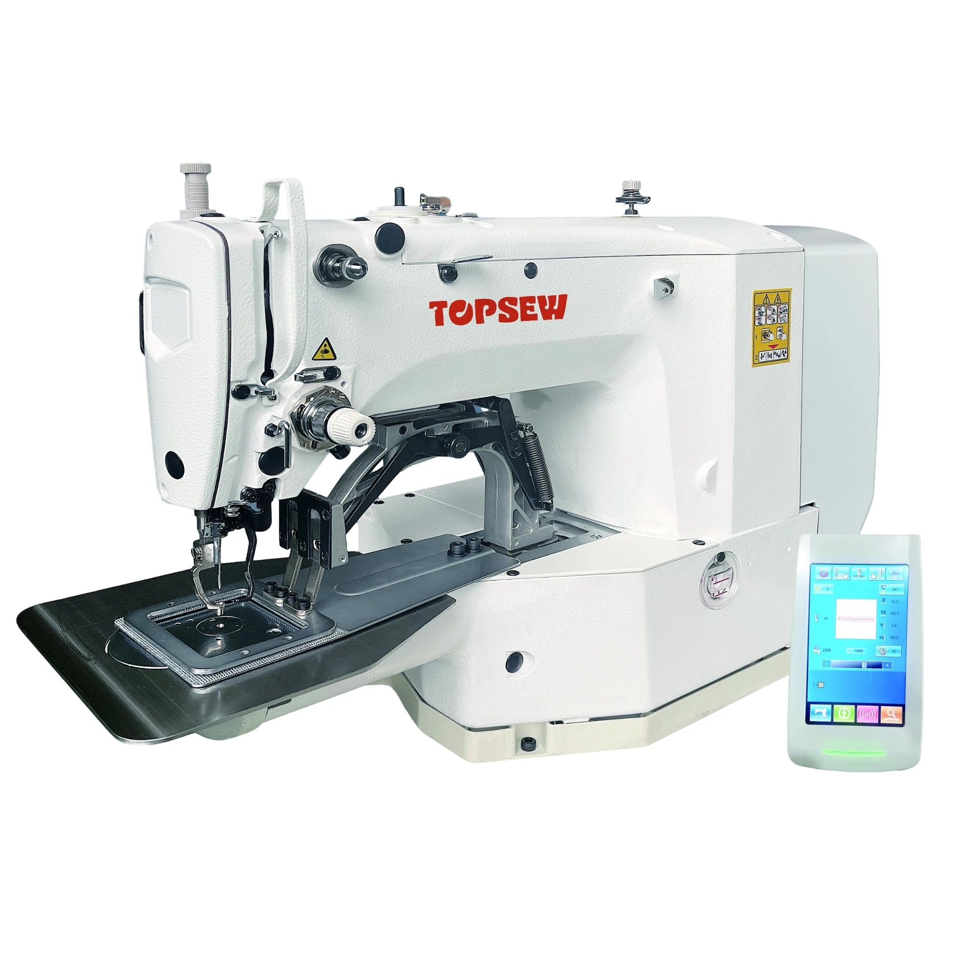 

ATV&UTVComputer Controlled Bartacking Pattern Sewing Machine or Garment Label Sock Brand Card Sewing TOPSEW TS-1965