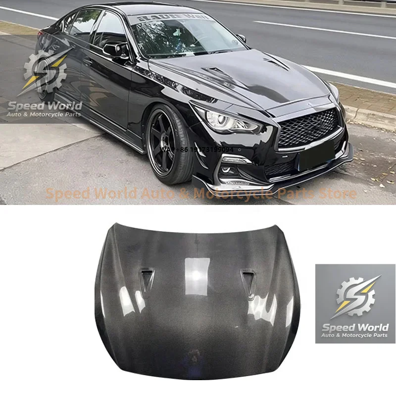 High Quality GTR Style Carbon Fiber Engine Hood Bonnet For Infiniti Q50 Q50L 2013-2022