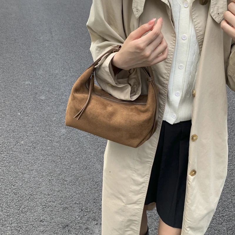 

New Hobos Bag High Quality Ladies Handbags 2025 Faux Suede Shoulder Bag Crossbody Daily Party Tote Handbag for Women