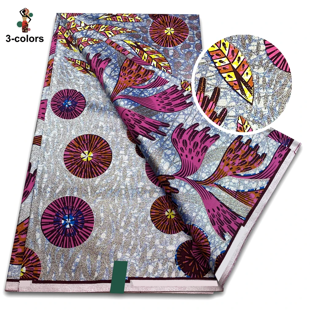Hoge kwaliteit zachte Pagne 100% katoen gouden print stof Afrikaanse echte was stof Nigeria Ankara Grand SUP stof