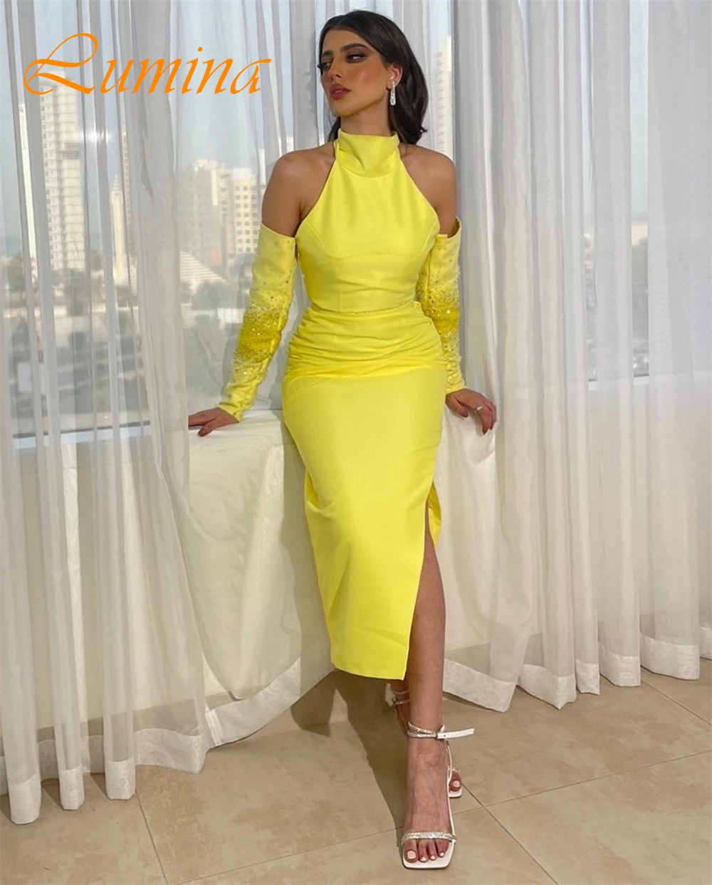 فستان سهرة مخصص عالي الجودة من الساتان أنيق بدون أكمام للحفلات الراقصة فساتين حورية البحر الرقيقة للمناسبات الخاصة