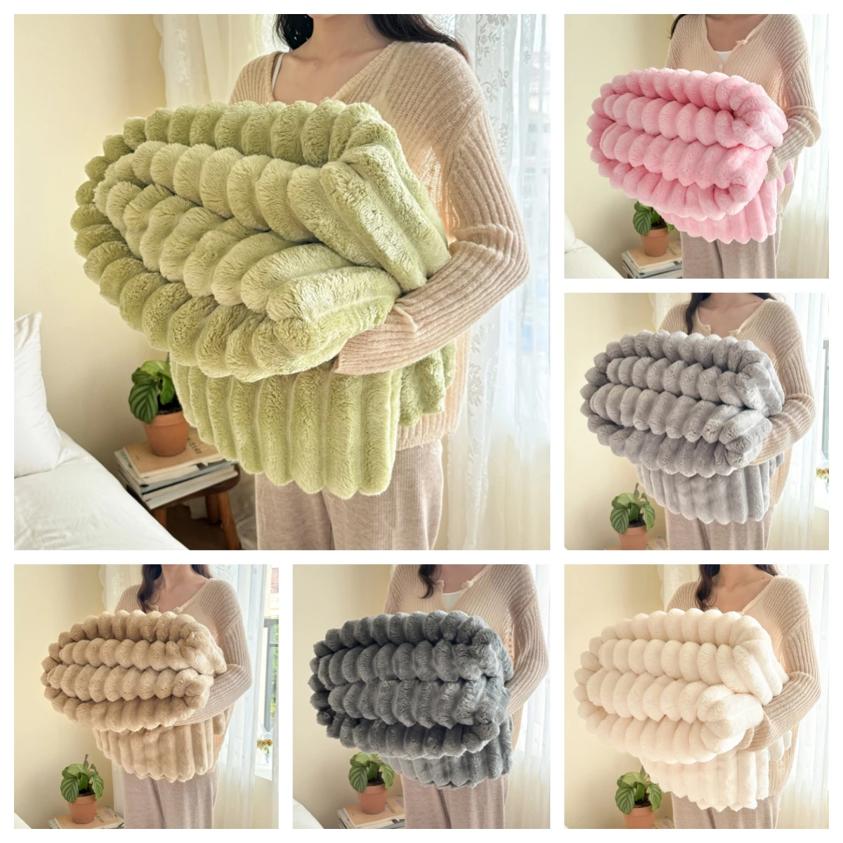 ผ้าห่มสักหลาดหนาเรียบง่ายและสง่างาม เหมาะสําหรับทุกโอกาสในบ้าน เหมาะสําหรับห้องนั่งเล่นที่มีสไตล์