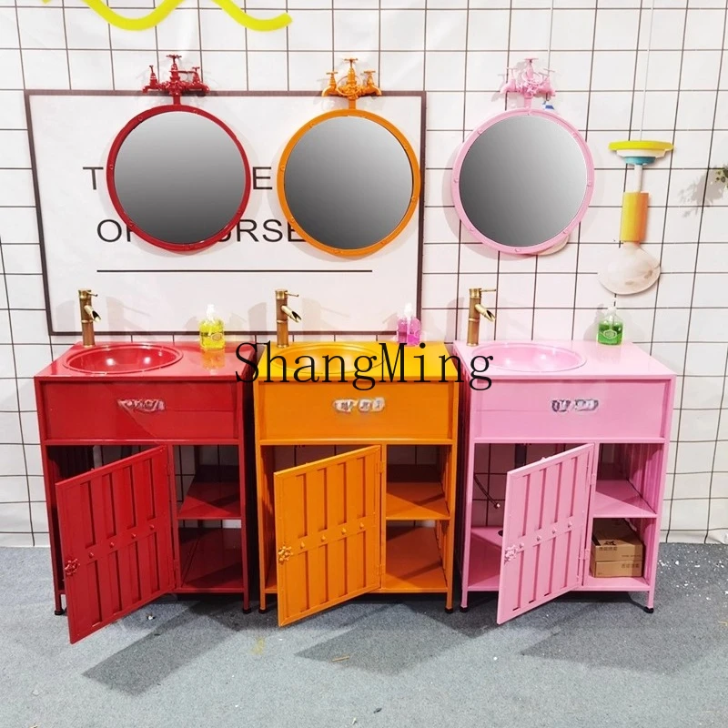 SM new good-looking Internet celebrity wrought iron wash basin retro industrial wind wash basin combination bathroom