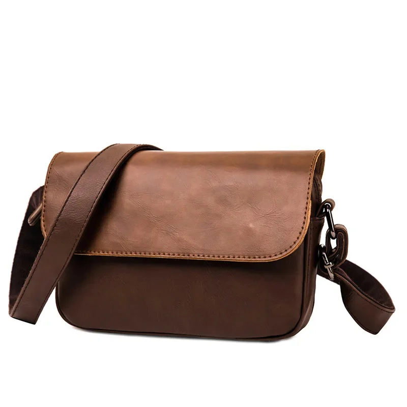 New Luxury Brand High Quality Men Bags Black Vintage Crossbody Business Messenger Leather For Casual Shoulder Bag