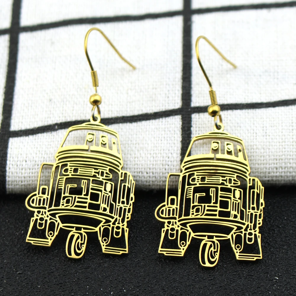 أقراط روبوت من سلسلة أفلام الخيال العلمي ، نوع ، متمرد معدني ، أعمال فنية ، هدايا للجماهير ، اتجاه الموضة #3