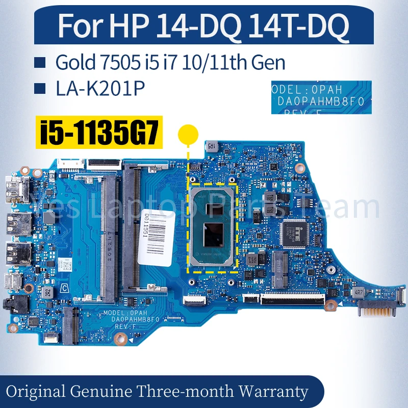 DA0PAHMB8F0 For HP 14-DQ 14T-DQ Laptop Mainboard M20689-601 M20693-601 M311366-601 Gold 7505 i5 i7 10/11th Notebook Motherboard