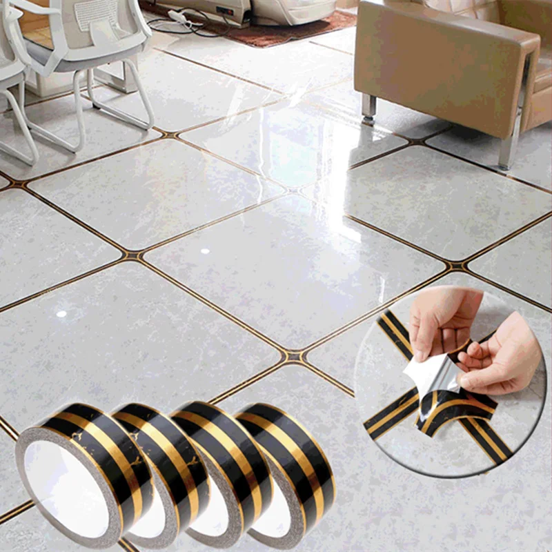 5M Self Adhesive Tile Gap Tape Tile Stickers Living room Ceiling Floor Wall Seam Sealant Waterproof Decorative Decal Home Decor