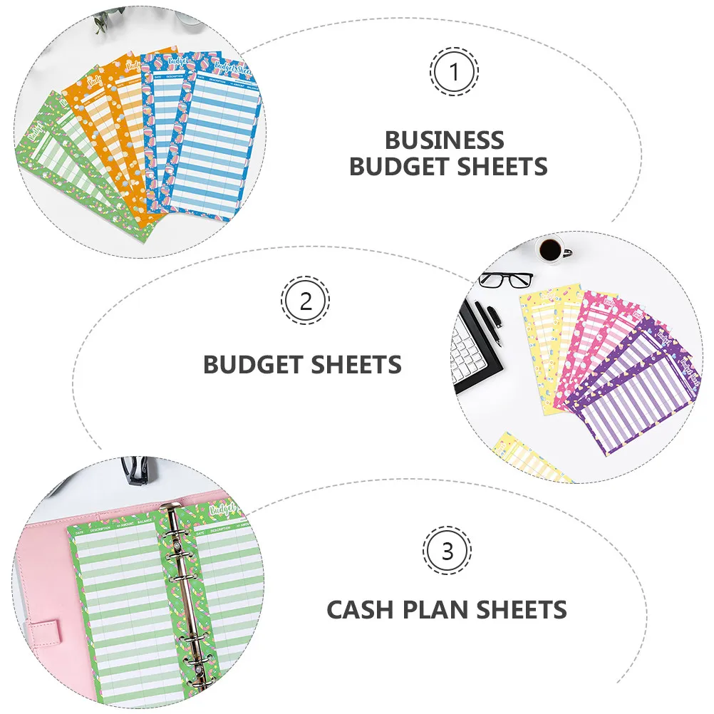 

24Pcs Candy Print Budget Cards Sheets for Expense Tracking and Financial Management Simple Useful Tools