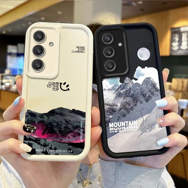 Lava Snow Mountain Scene Phone Case For Samsung Galaxy A35 A34 A33 A32 5G A31 A30 A24 A23 A22 A16 A13 A12 A06 A05 Silicone Cover