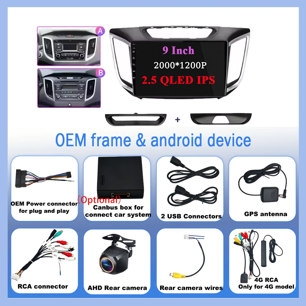 9" Android 15 Car Stereo GPS Navigation for Hyundai Creta ix25 2015-2019 Apple CarPlay DSP Rear Camera Car Radio  No 2din DVD image 6