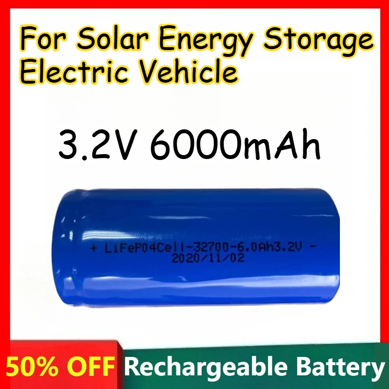 32700 Lithium Battery 3.2V 6000mAh for Solar Energy Storage Electric Vehicle Large Capacity Rechargeable Battery