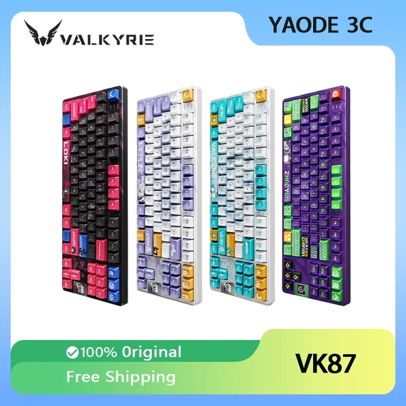 

Valkyrie VK87 Mechanical Keyboard Bluetooth Wireless Three Mode Tft Color Screen Customized RGB Hot Swap Gasket Gaming Keyboard