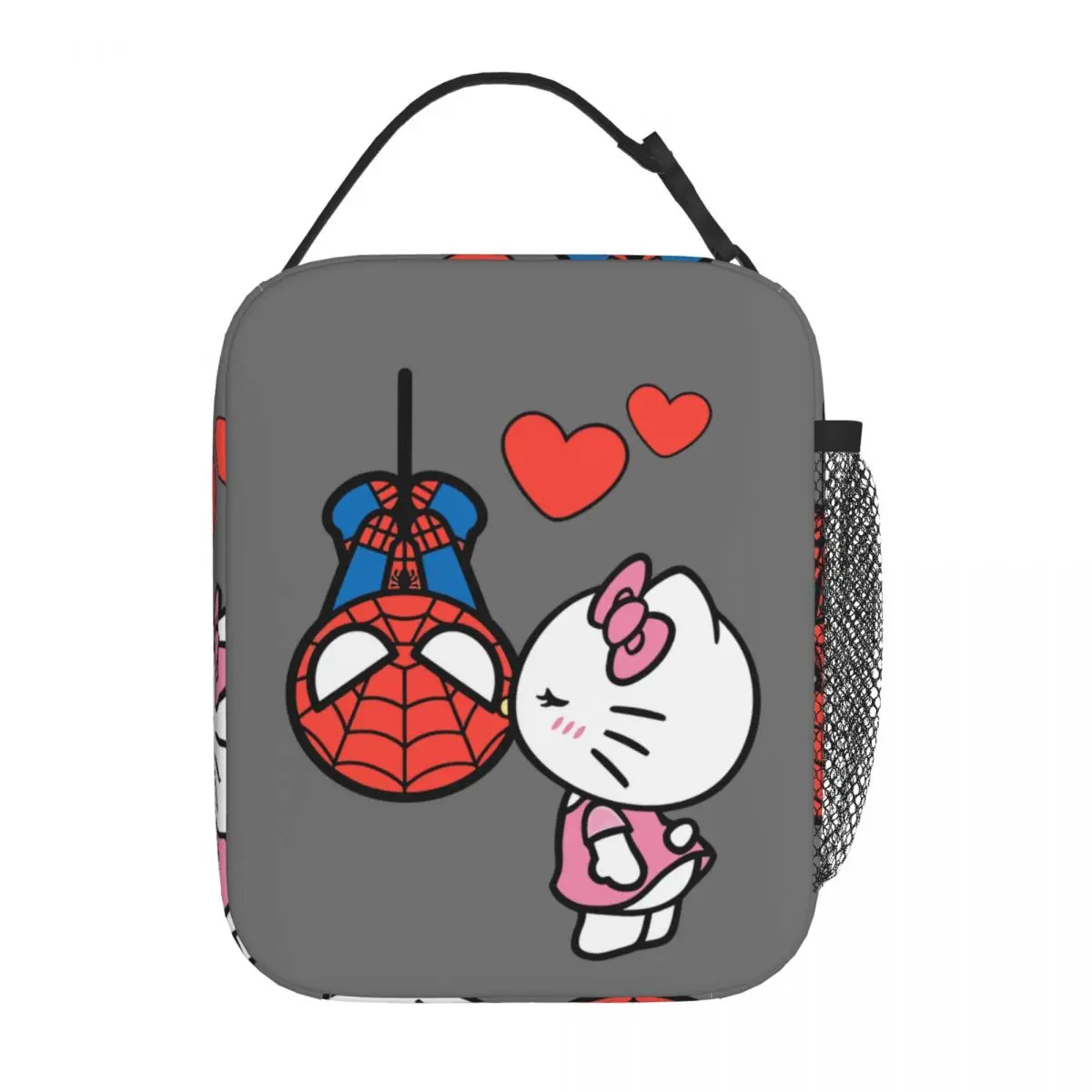 Hello Kitty Spiderman Kiss Insulated Lunch Bags High Capacity Meal Container Cooler Bag Tote Lunch Box College Food Storage Bags