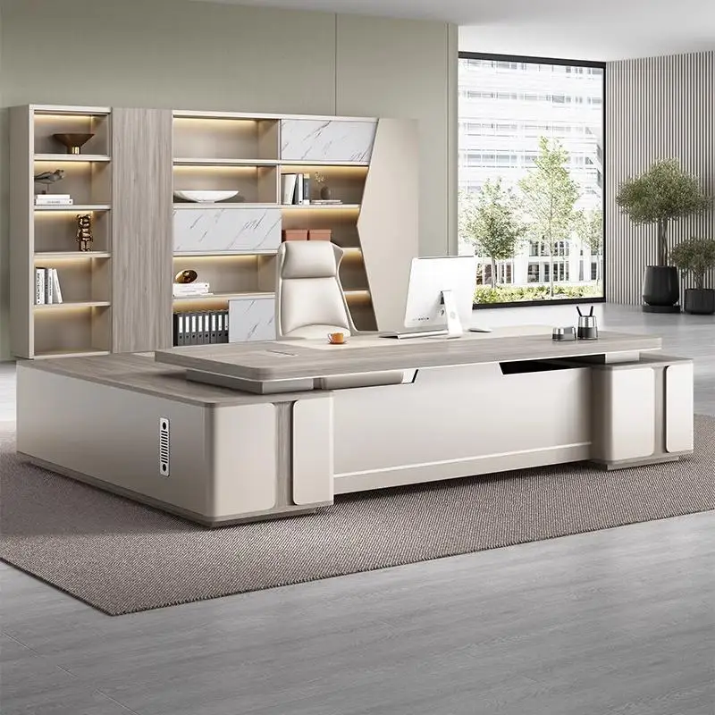 Manager Drawers Executive Office Desk White Modern Large Cheap Computer Desk Study Adjustable Bureau Tafel Work Station Table