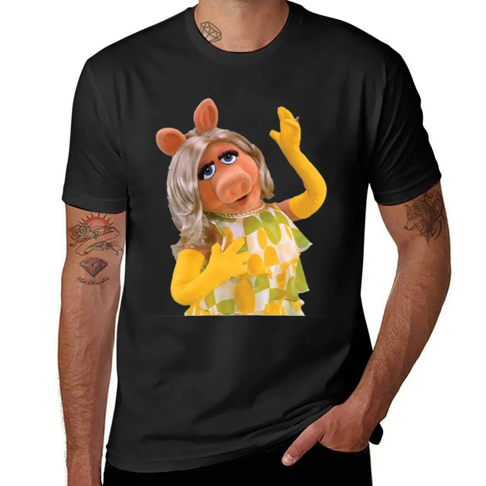 STAR OF THE SHOW PIGGY T-Shirt funnys summer top blacks new edition Men's clothing