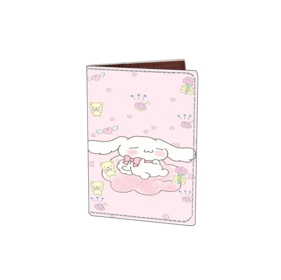 Sanrio Passport Case Kuromi Hello Kitty Cinnamoroll Print Leather Document Protective Cover Multiple Card Slots Passport Holder