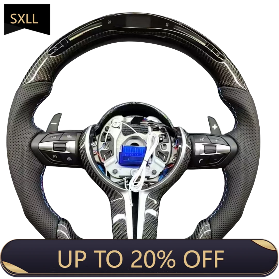

SXLL For M2 M3 M4 M5 F18 F10 F15 F16 F20 F22 F30 F32 F36 F80 F90 m Performance Carbon Fiber Light Emitting Diode Car Steering Wh