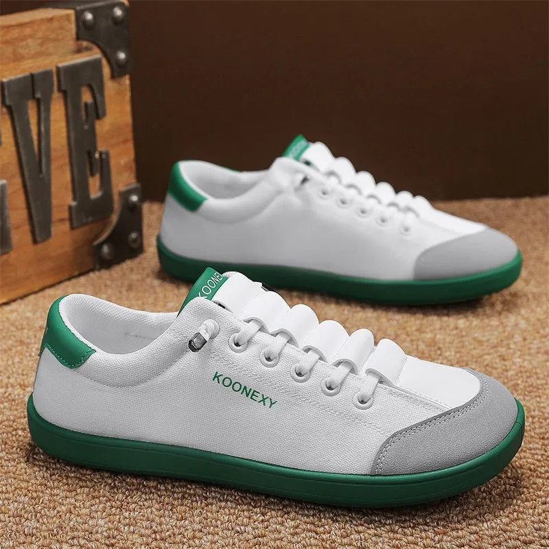 

Korean Style White Sneakers Male Large Size 47 Canvas Skateboard Shoes Man Flat Low Cut Designer Shoes For Men chaussure hommes