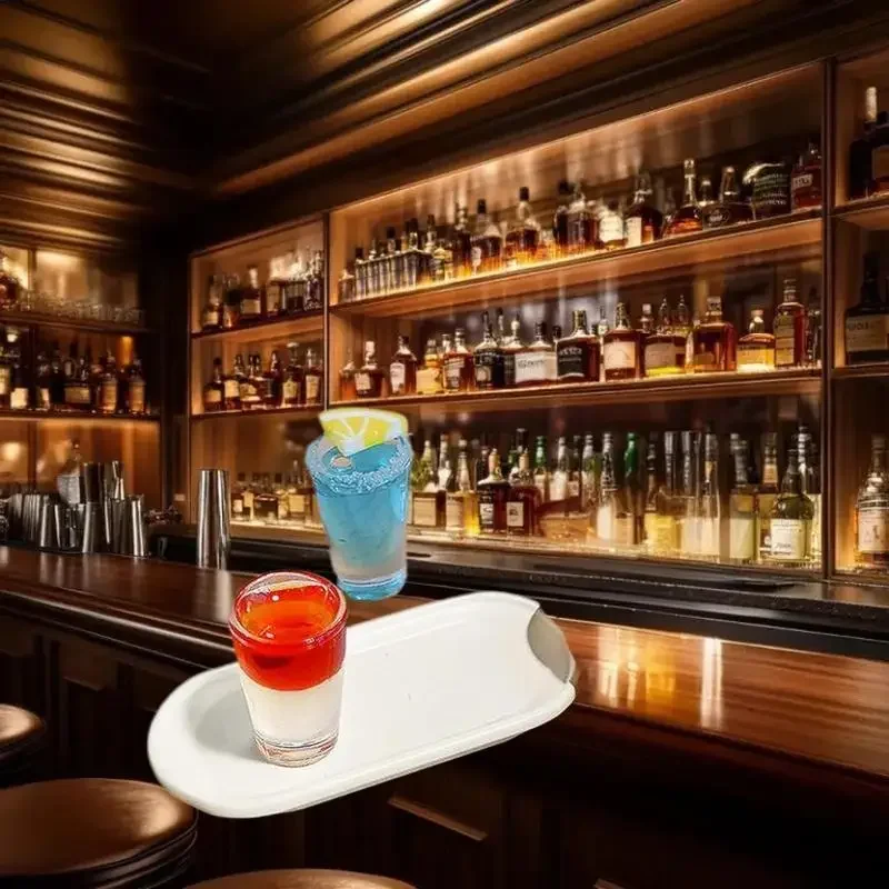 4PCS 1:12 Dollhouse Miniature Cocktail Tray Model Beverage Toys DIY Accessories Micro Scene Decoration