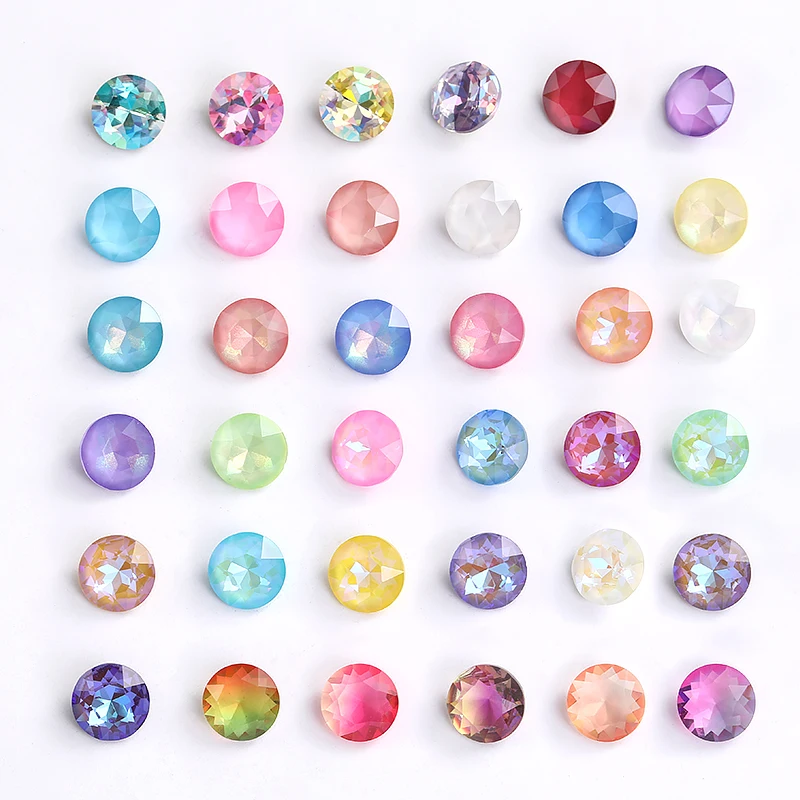 10mm 45pcs/Pack Round K9 Glass Crystal Beads Loose Rhinestones for Clothing Pointback Stones Gems for Craft DIY Accessories