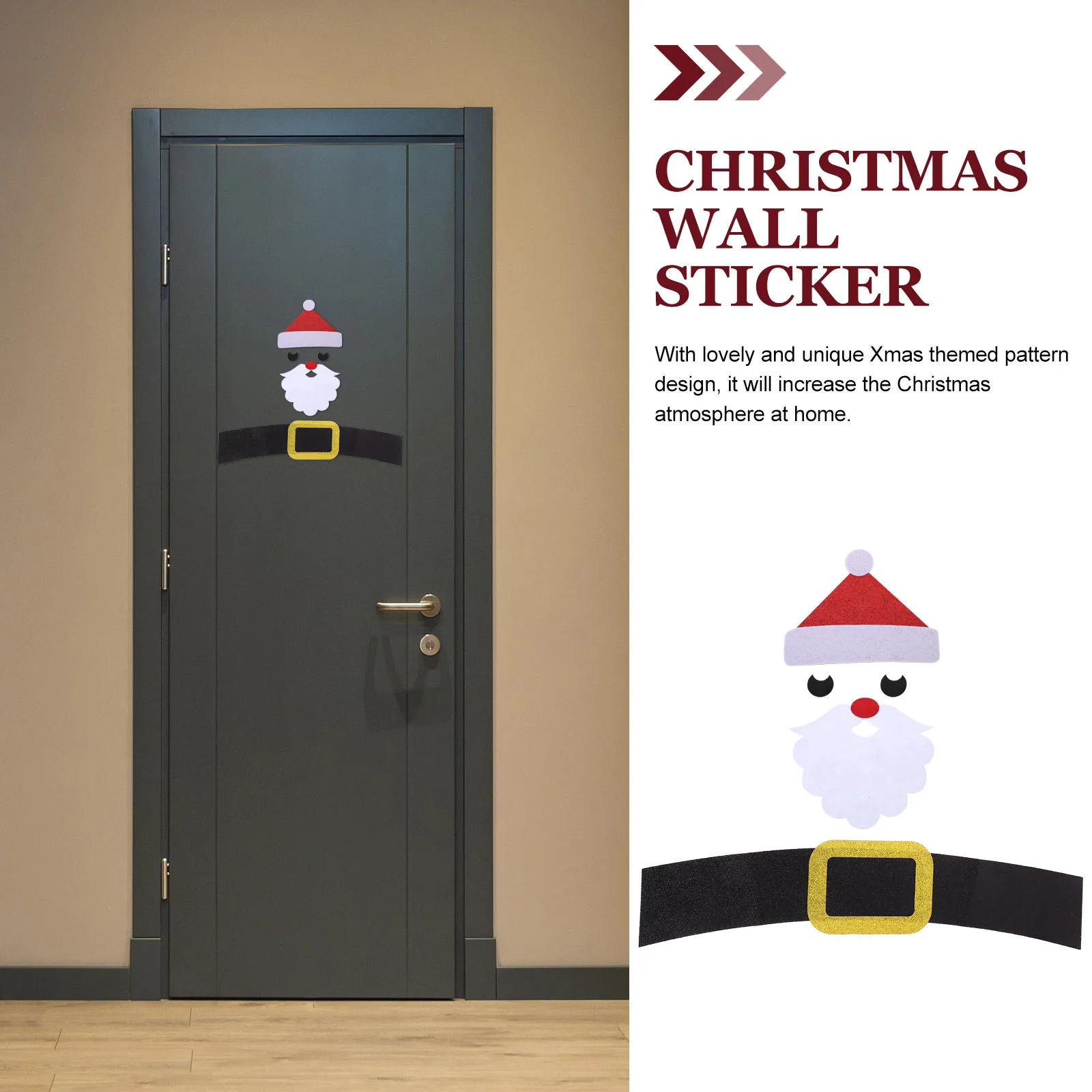 

1Set Christmas Wall Sticker Vivid Funny Design Door Window Decal for Christmas Party New Year Decorations Indoor Outdoor Use