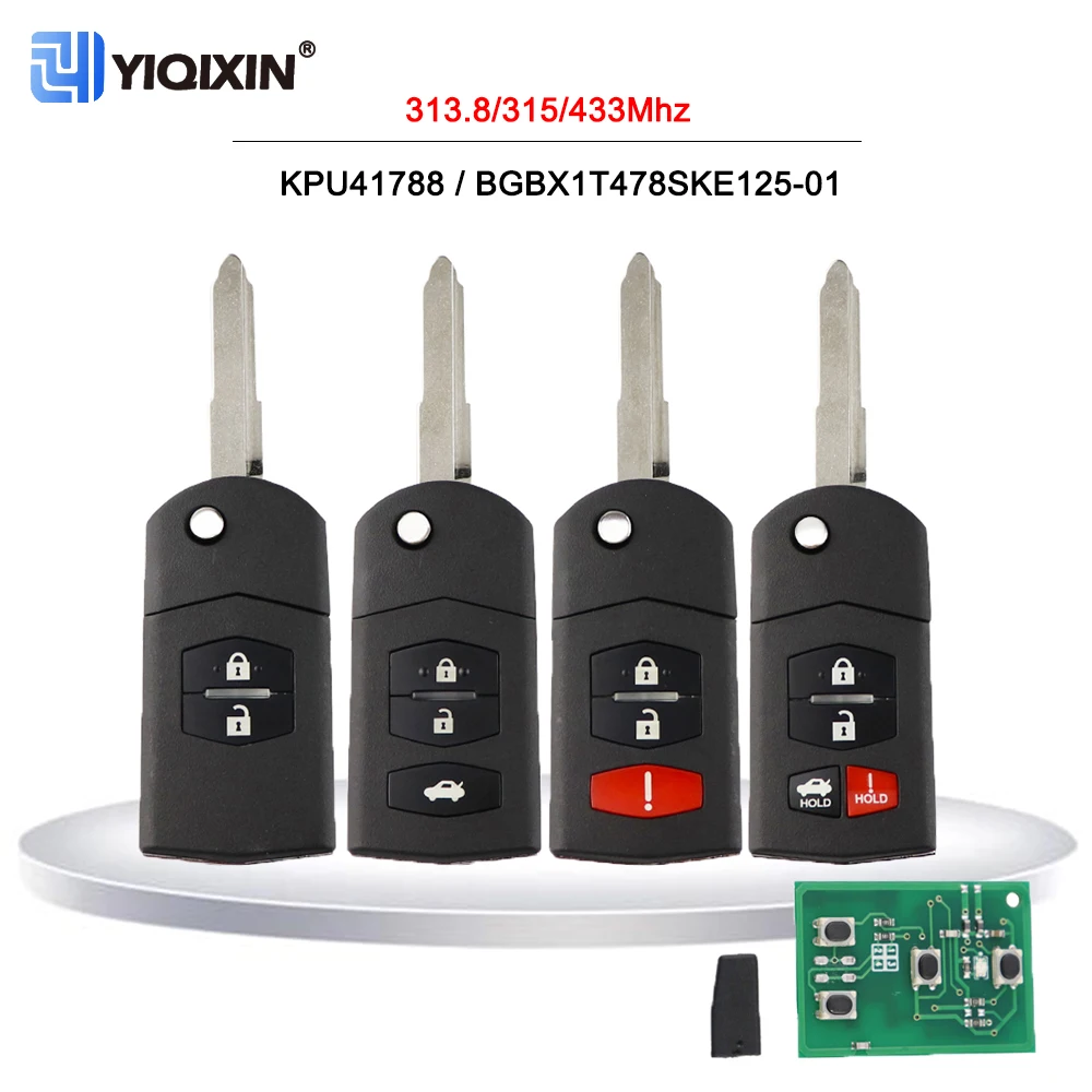 

313,8/315/433 МГц удаленный ключ от автомобиля для Mazda 3 5 6 2 8 M6 M2 M3 M5 RX8 MX5 CX5 CX7 CX9 Demio 4D63 чип KPU41788 BGBX1T478SKE125-01