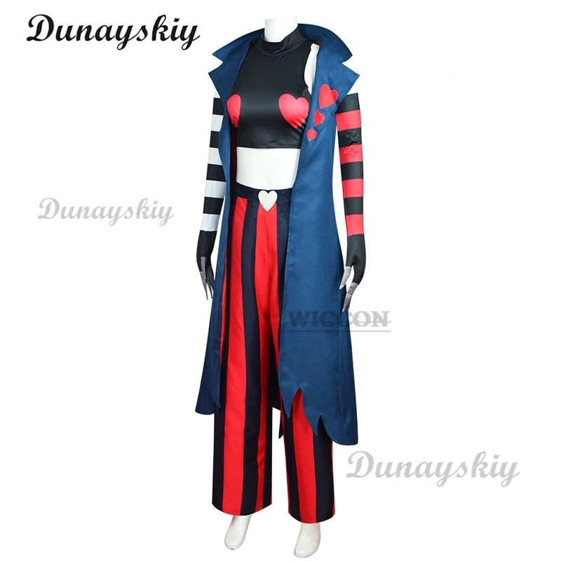 Anime Hazbin Velvet Cosplay Costume, Uniforme d'hôtel, Rouge, Noir, Strihear Woman, Sexy, ixd'Halloween, Mode