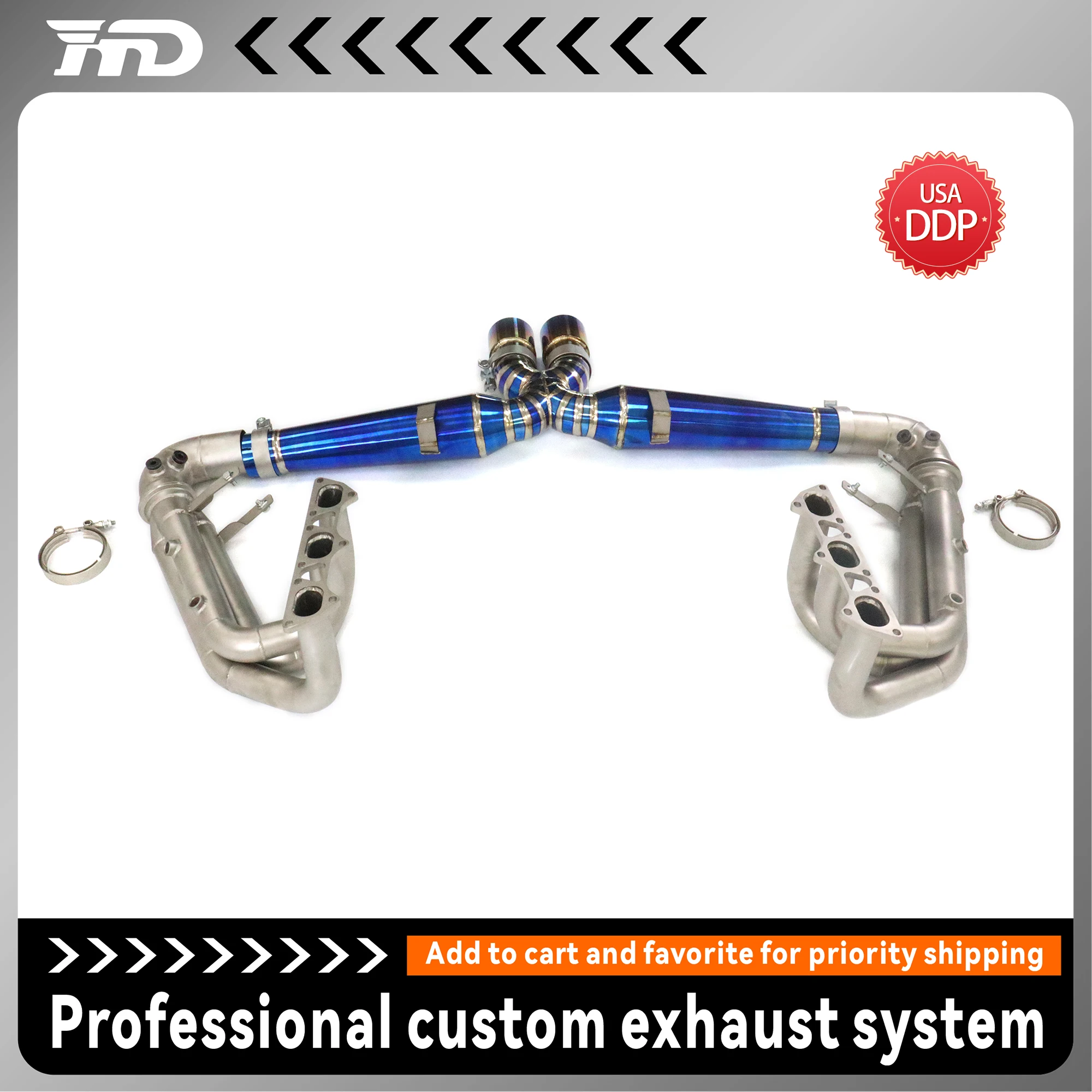 

HMD Catback for Porsche 911 992 GT3 Ti Straight-through exhaust | Max Weight Save Lossless installation