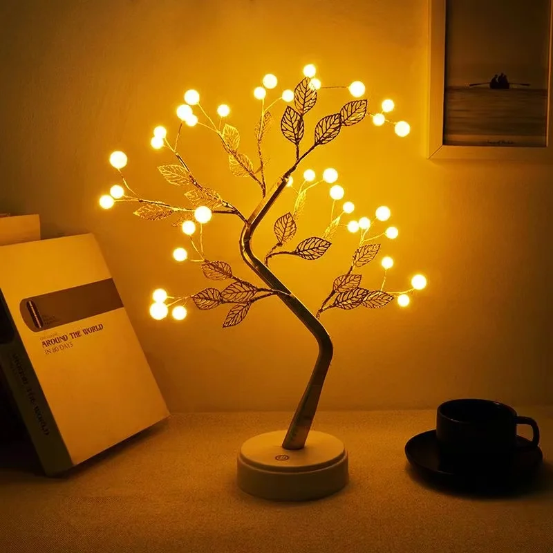 LED Night Light 108LED albero di natale Touch Fairy Tree lampada da notte ghirlanda per la casa camera da letto festa di nozze decorazione natalizia