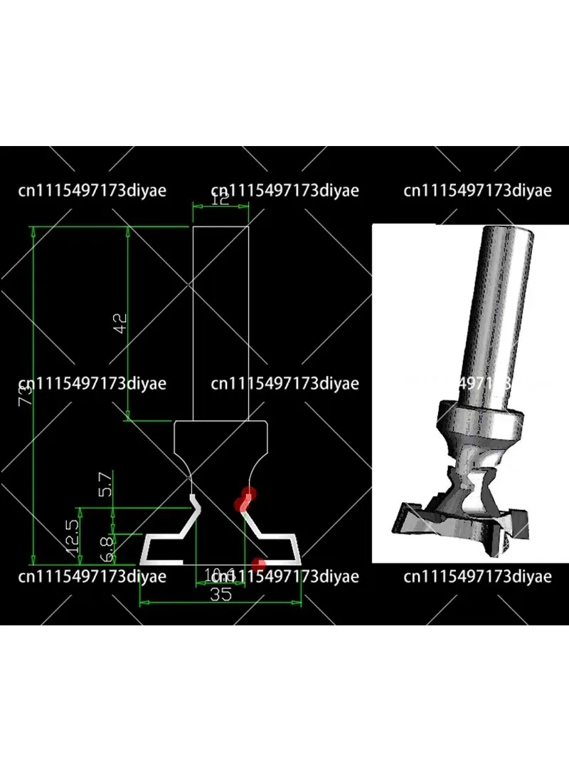 Diamond PCD Slotting Cutter Fluted CNC Machining Grooved Panels 1PCS