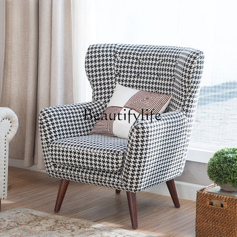 American Couch Fabric Leisure Single Small Sofa Small Apartment Simple Nordic Modern Wingback Chair