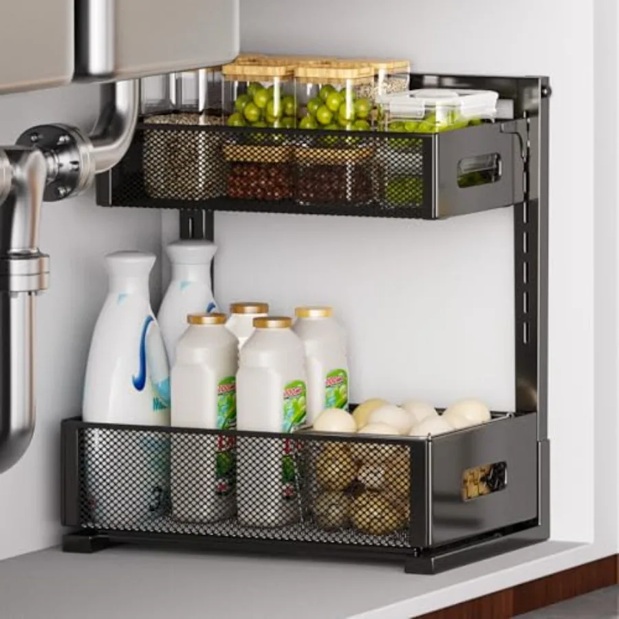 

Under Sink Organizer for Bathroom and, Under Cabinet Storage Shelf, Bathroom Cabinet Organizer Vanity Drawer Pantry Organizatio