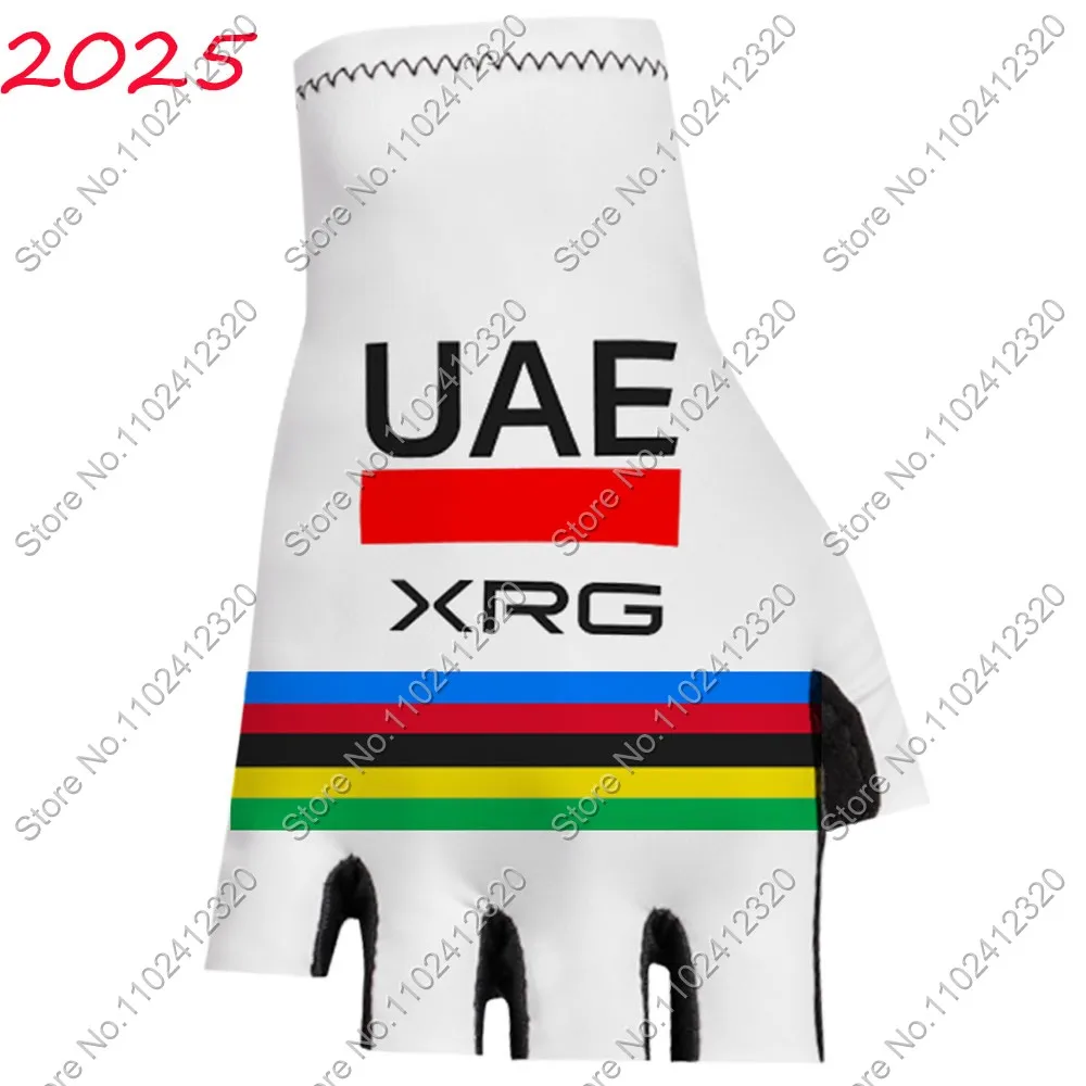 Guanti da ciclismo campione mondiale degli Emirati Arabi Uniti 2025 Team Men Gel Mezze dita Guanti da bici Maglie da bicicletta da strada MTB Guante Ciclismo Maillot