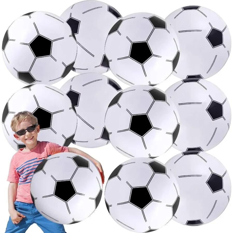 24 piezas 24 pulgadas pelotas de playa de fútbol pelotas de playa inflables a granel deportes temáticos favores de fiesta flotador de piscina juguete para fiesta de cumpleaños D