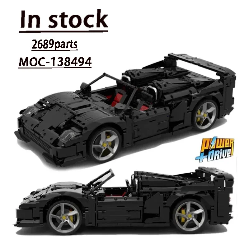 

MOC-138494 Black Classic F50 Supercar Assembly Stitching Building Blocks Model 2689 Parts Kids Birthday Building Blocks Toy Gift