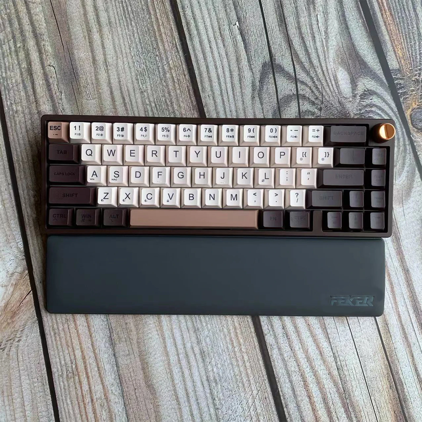 KeysLand FEKER Wrist Rest For 60% 65% Mechanical Keyboard IK65 Leather Non Slip Accessories Fit GMK67 Anne Pro2 V65 Pro