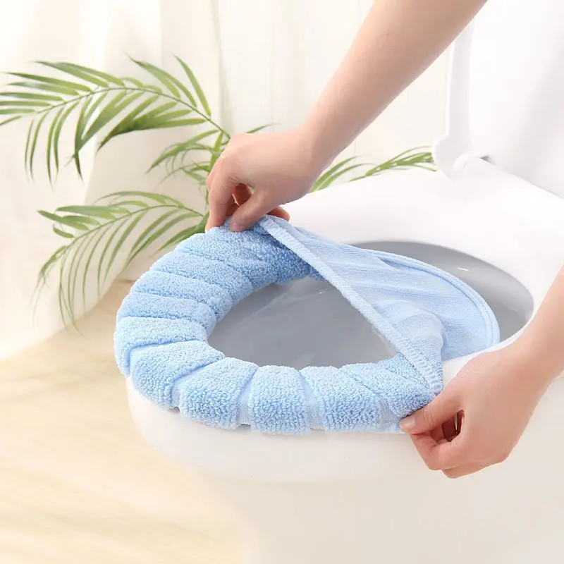 Toilet Seat Mat Device Plus Fleece Pad 2Pcs Household Toilet Ring Four Seasons Universal Toilet Seat Cover Seat Cushion