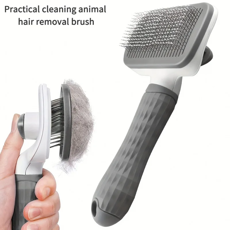 Brosse démêlante en acier inoxydable pour animaux de compagnie, peigne à picots pour poils, brosse de toilettage pour chats et chiens, outil quotidien pour salon à domicile
