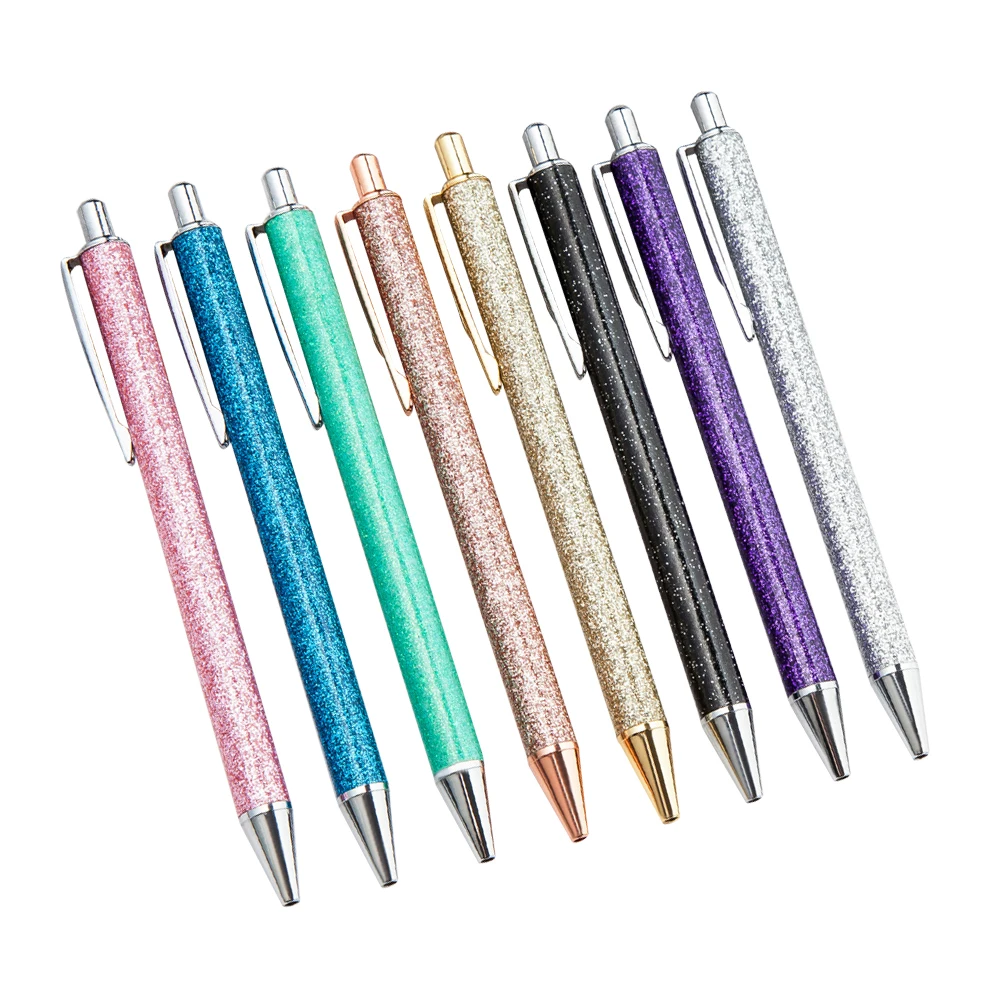 

8pcs Ballpoint Retractable Clip Lightweight For Notebooks Pocket Carry Creative Gift Idea Metal Pens Metal Creative Ball