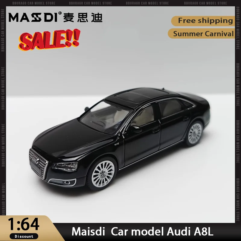 

Maisdi масштаб 1/64 Audi A8L D4 поколения седан моделирование модель автомобиля из сплава Коллекционный орнамент идеальный рождественский подарок игрушечный автомобиль