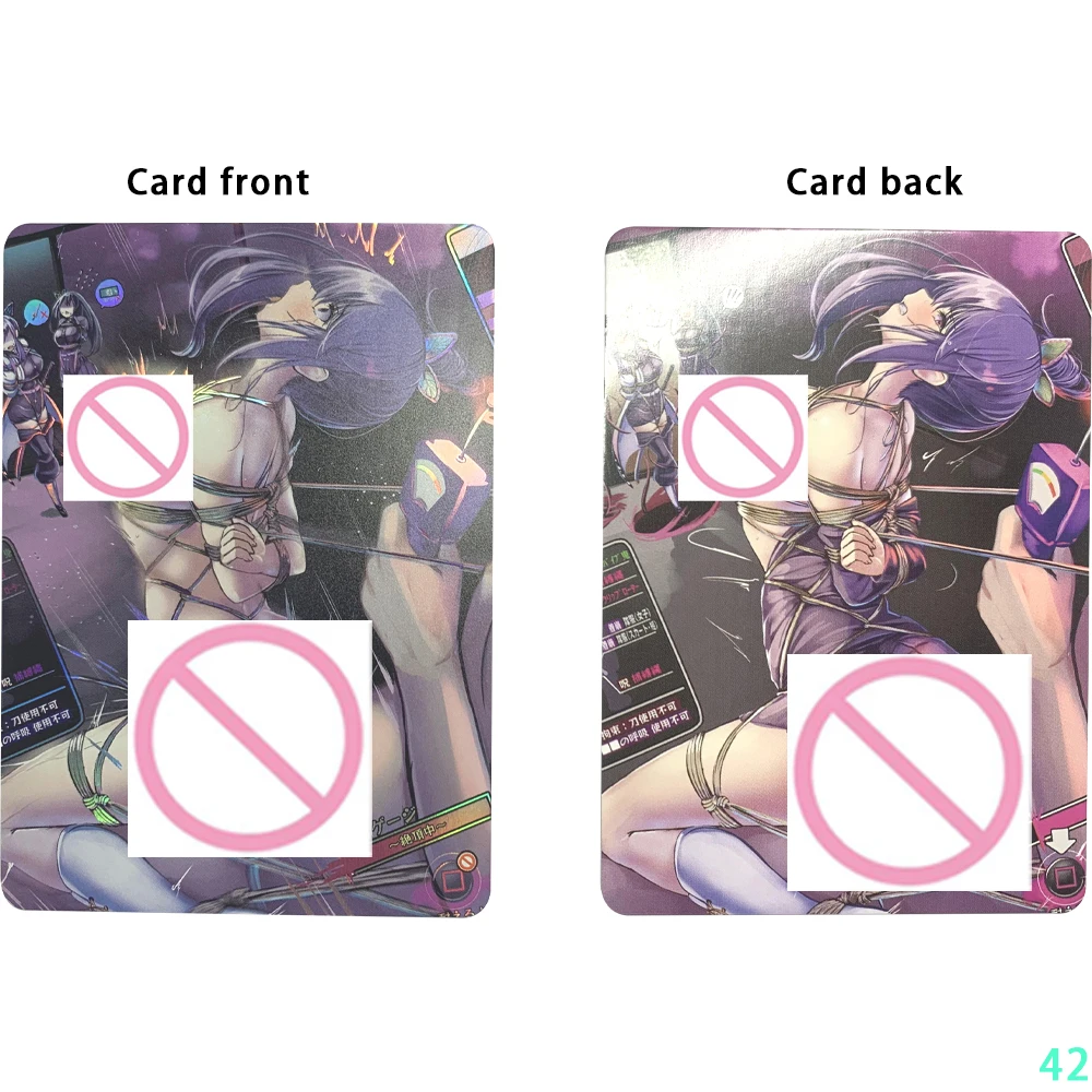 Anime Naked Girl Collection Card Refractive Color Flash Big Chested Big Butt Beauty Nude Card Penile Insertion Gifts 63*88mm