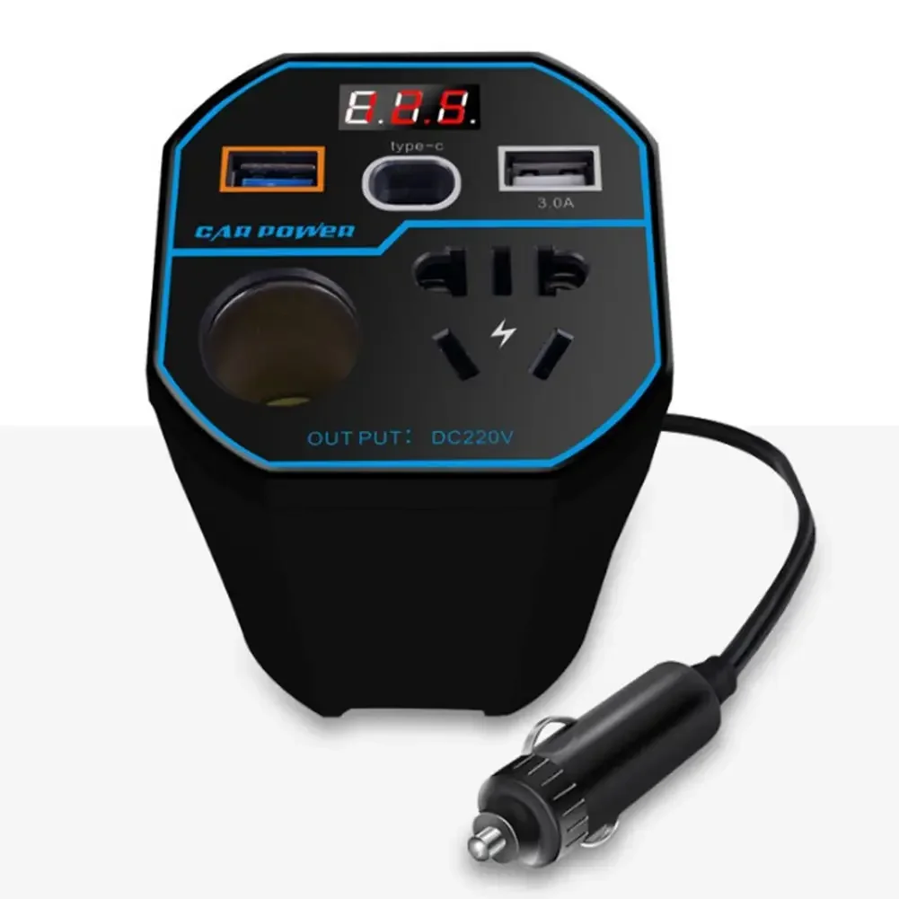 Car Cup Inverter 12V24V To 220V Converter Car Truck Socket Charger SUPPORT USB 3.0 CHARGING PORT FASTENER SPEED UP CHARGING