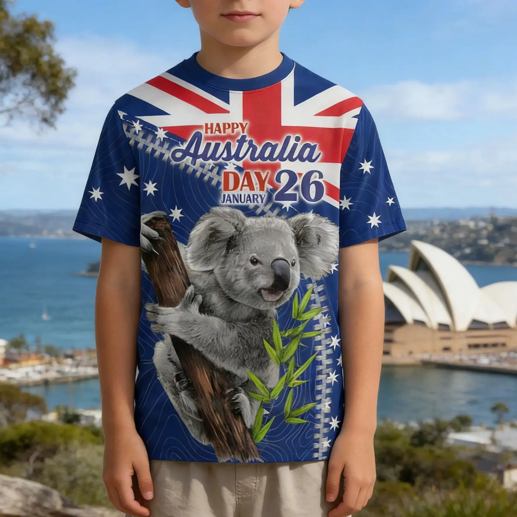 

Australia 3D Print T Shirts For Men Women Clothes Koala Short Sleeve Casual Summer Kids Adult Children's Parent Child Tshirts