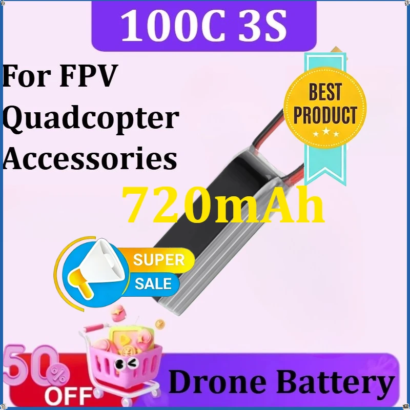 

For FPV Quadcopter Accessories NEW 100C 3S 720mAh LiHV Battery