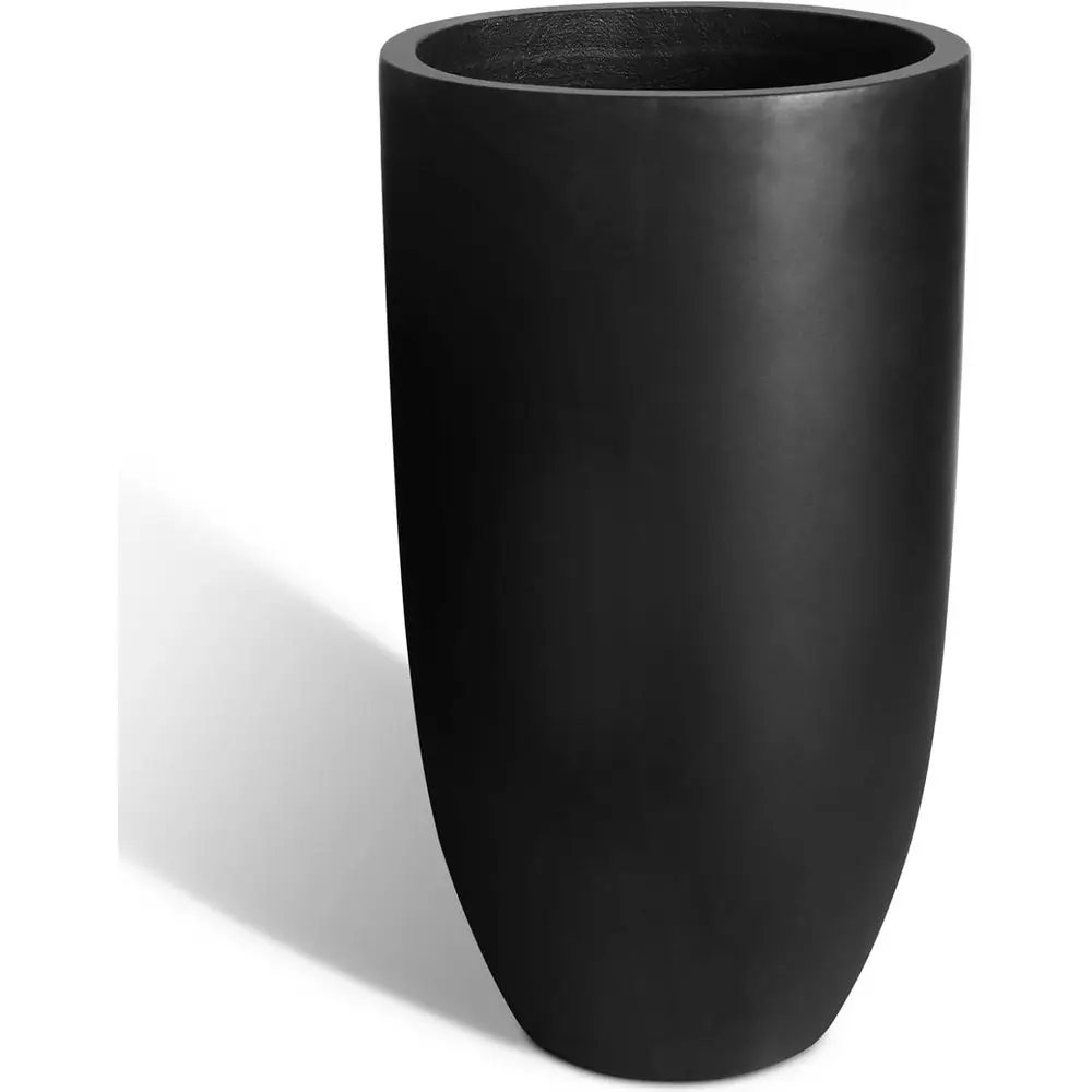

Planters or Outdoor Plants, Large Concrete Pots for Garden Front Porch, Patio, Indoor (Black, 24 inch)