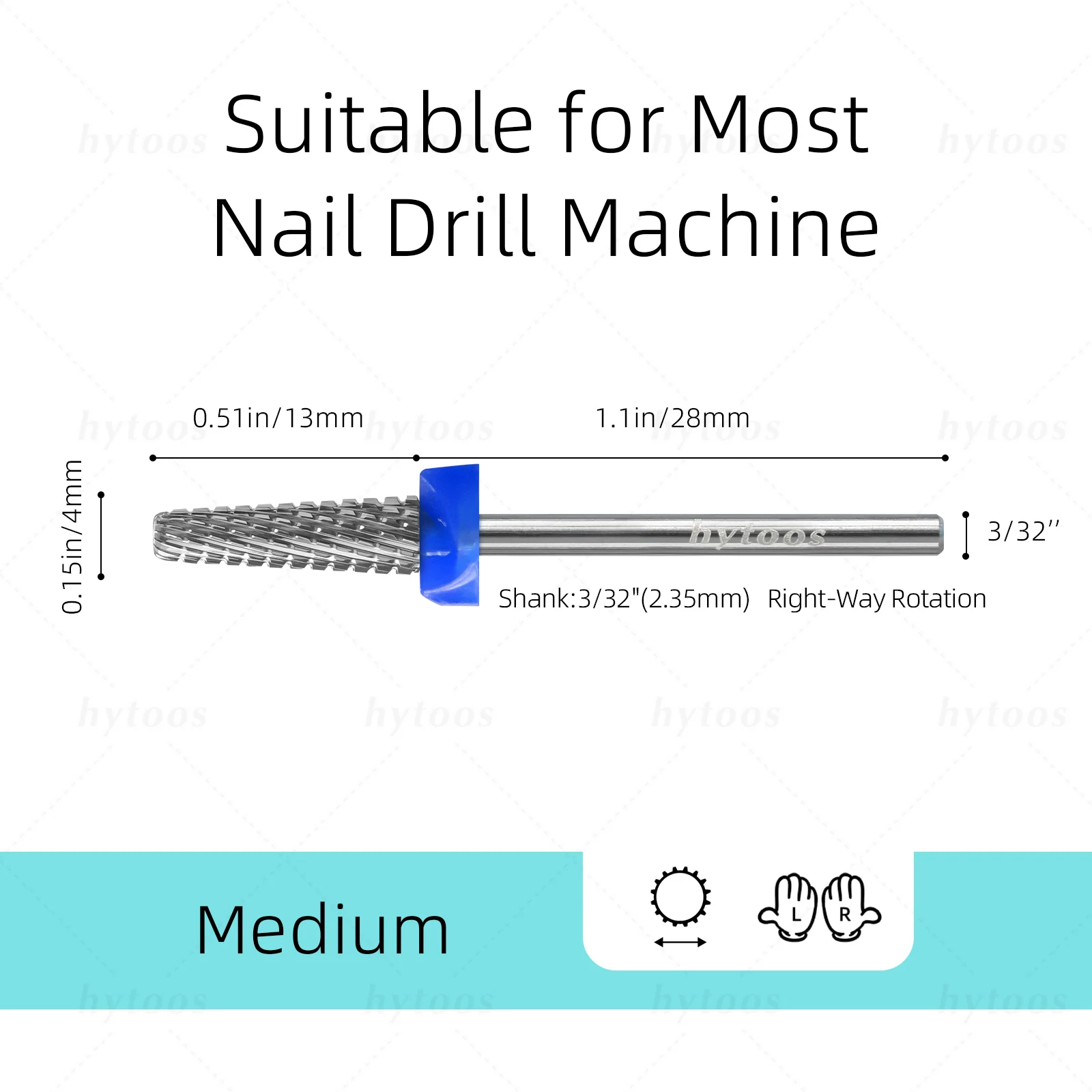 HYTOOS sécurité carbure forets à ongles coupe ronde conique cuticule propre foret à ongles Gel enlèvement Pro électrique manucure forets outil
