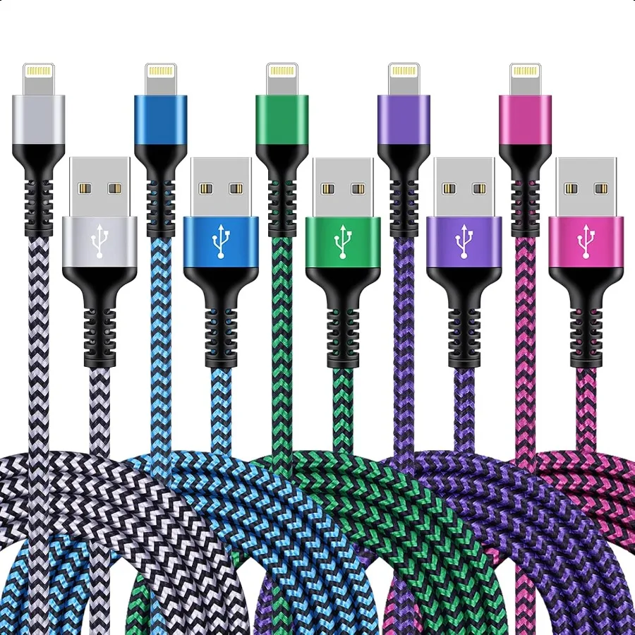 

iPhone Charger [5Pack 6ft] Long Braided Lightning Cables Fast Charging Power Adapter Cargador Cords for iPhone 14 13 12 Pro Max