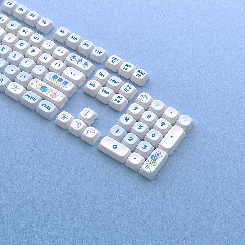 Elf Milkshake Keycaps Kleine volledige set PBT-materiaal Vijfzijdige warmtesublimatie 136 toetsen